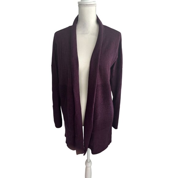 LULULEMON Sit In Lotus Wrap Reversible Heathered Plum Sweater Size 10 - Picture 6 of 9